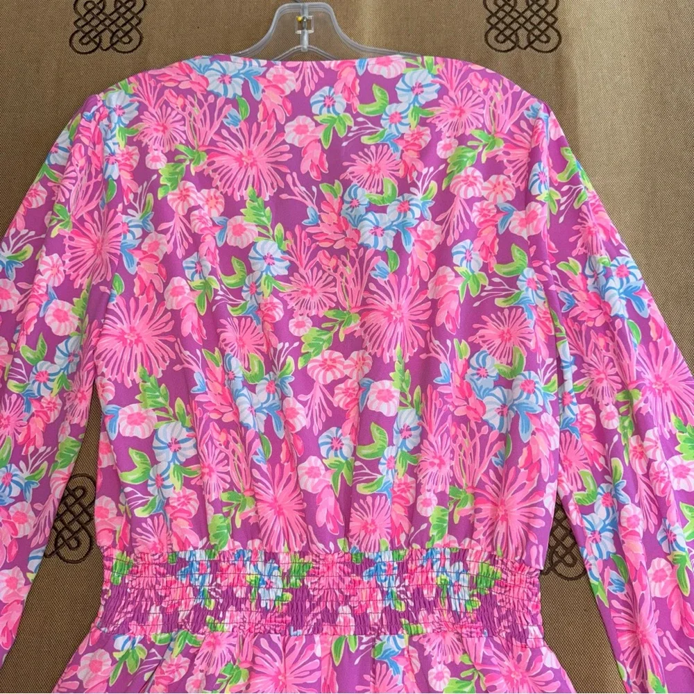 Lilly Pulitzer Cristiana Stretch Dress Moms The Word Amethyst Size 12 - Picture 14 of 16